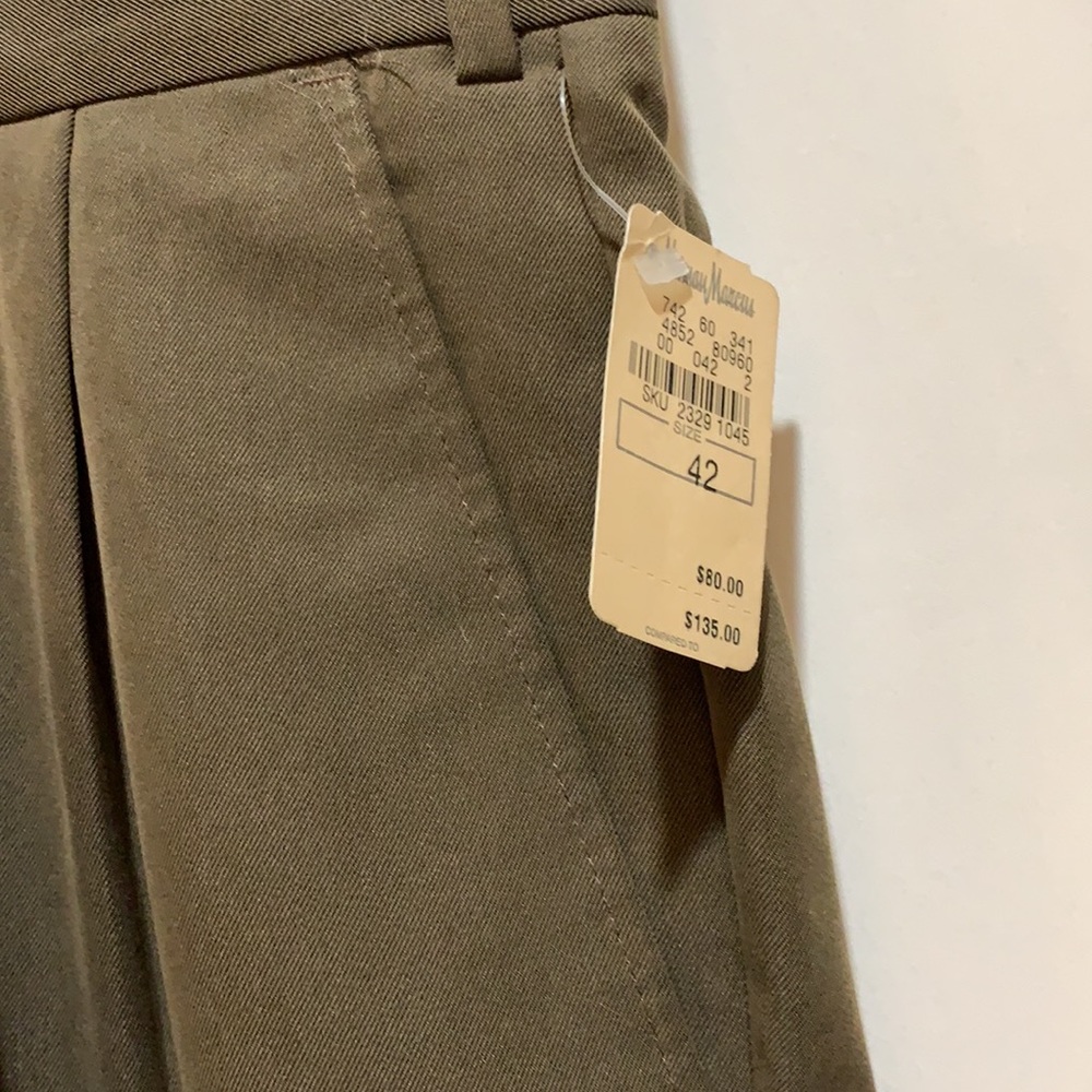 NEIMAN MARCUS DESIGNER COLLECTION PANTS 42 TAUPE - Picture 4 of 11